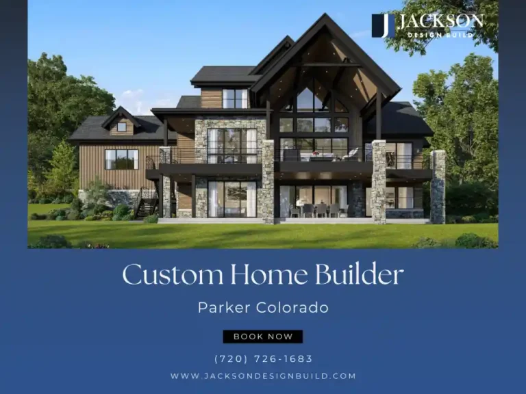 High-end custom home with stone and wood exterior in Colorado