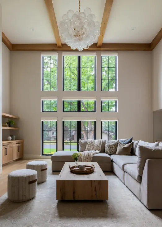 Modern luxury living room designed by Jackson Design Build